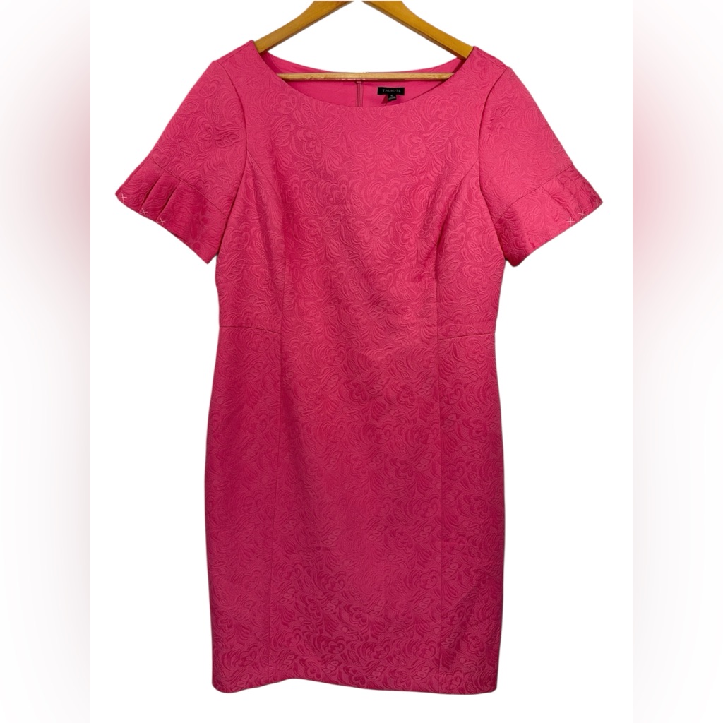 Talbots Hot Pink Textured Sheath Dress